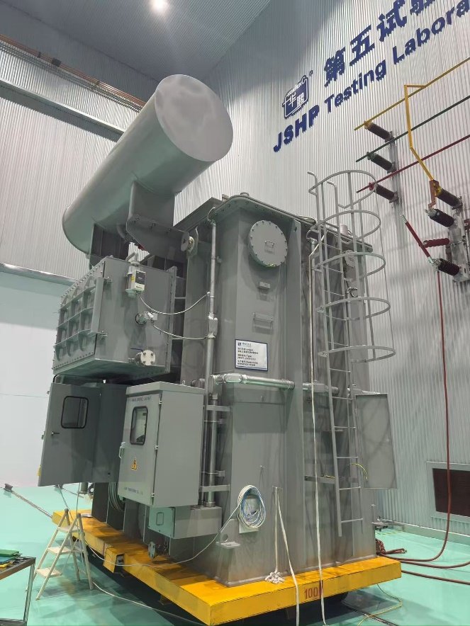 JSHP arc furnace transformer in the factory test laboratory